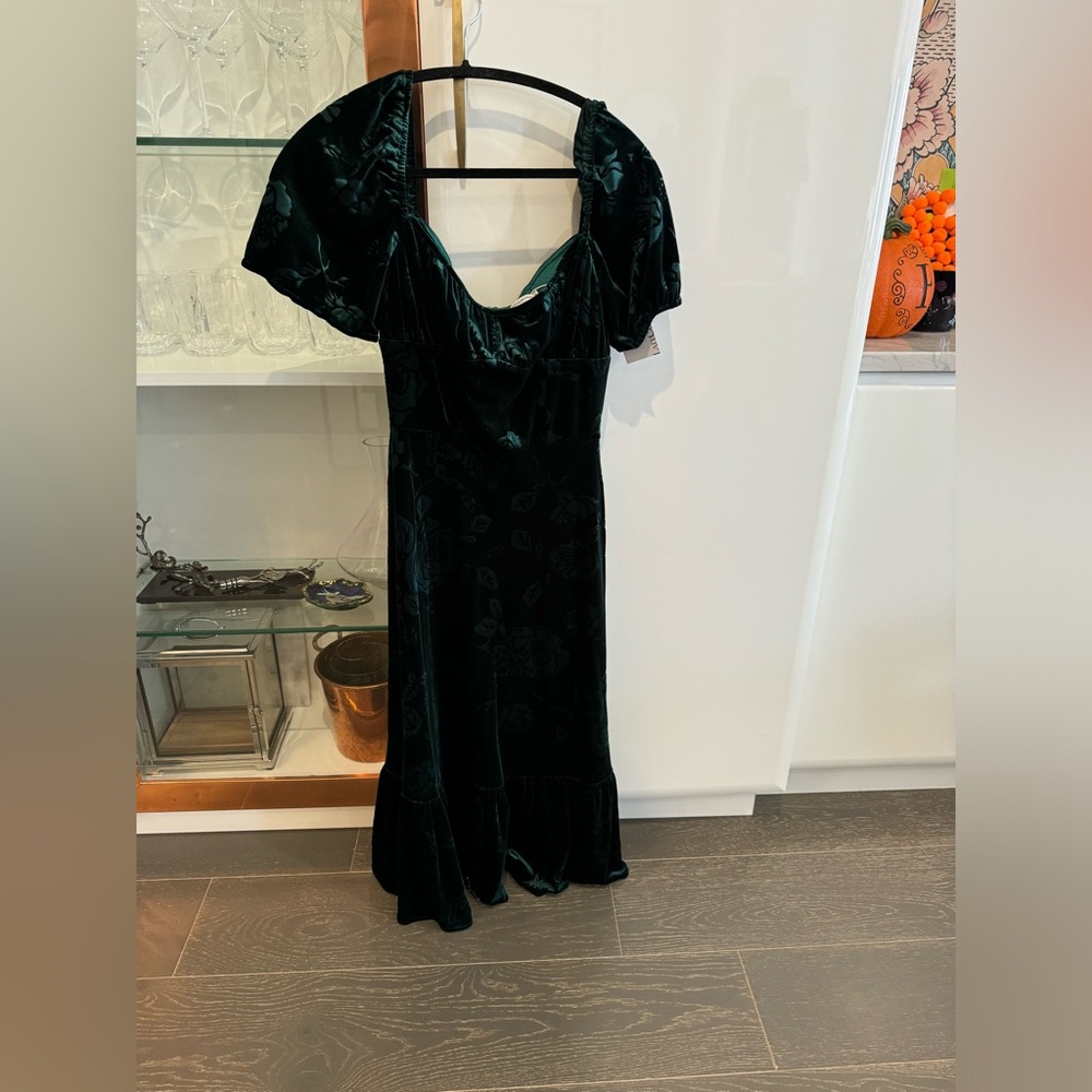 Green velvet dress